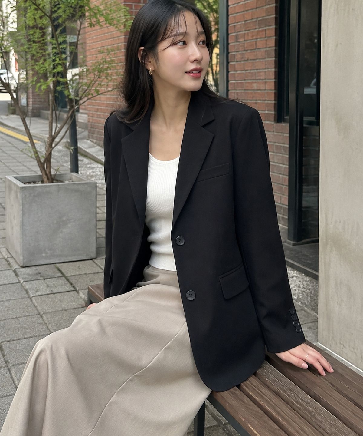 콜릿(KOLEAT) WOMEN 오버핏 블레이저 [블랙]