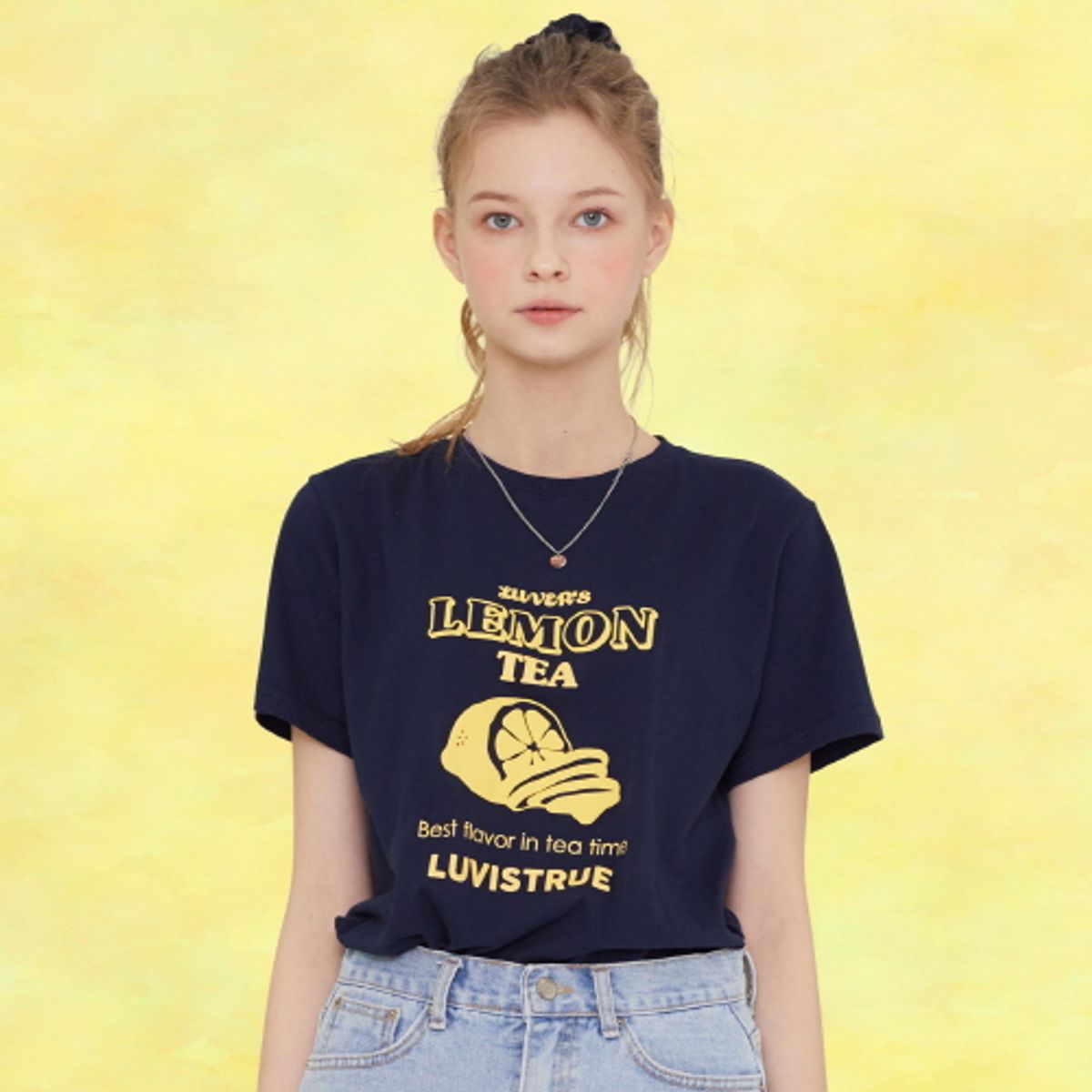 러브이즈트루(LUVISTRUE) SZ LEMON T-SHIRT(NAVY)