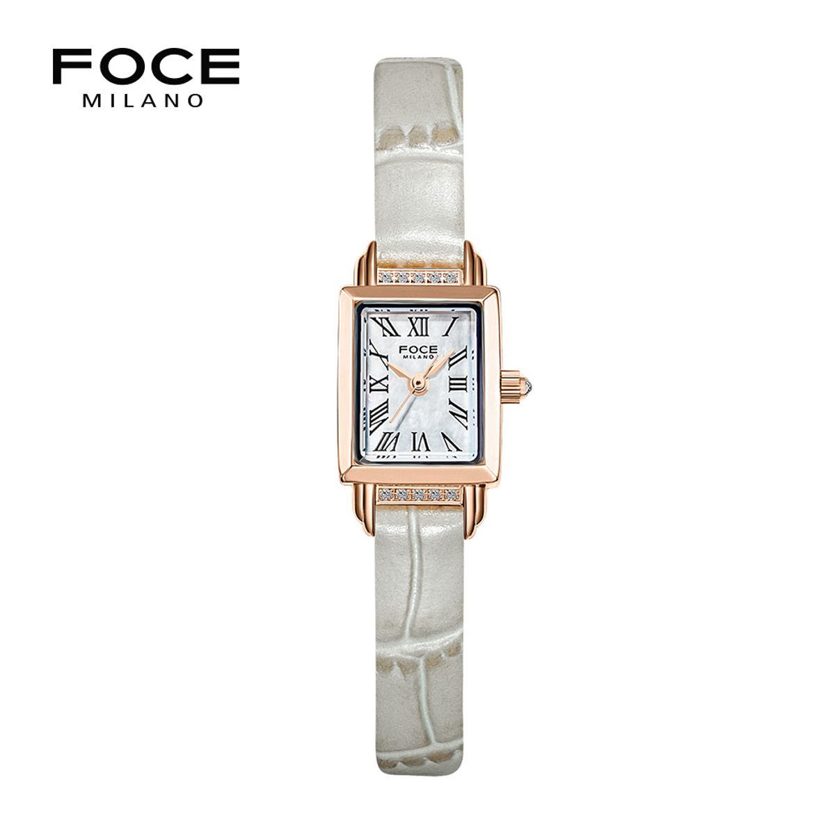 포체 레이디(FOCE LADY) 15mm 여성 스퀘어 가죽시계 FM1903L-RG
