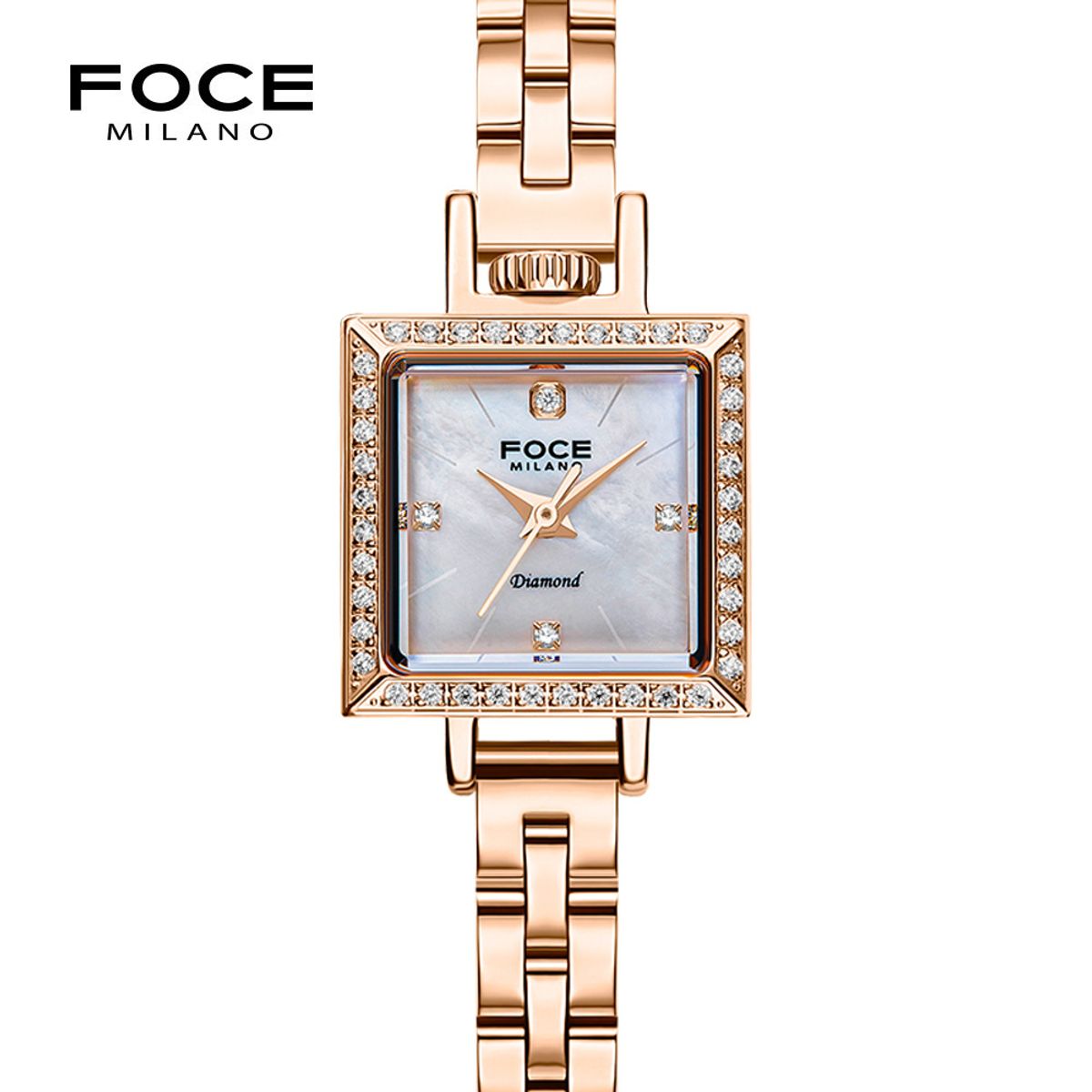포체 레이디(FOCE LADY) 18mm 여성 다이아몬드 메탈시계 FM1912RG