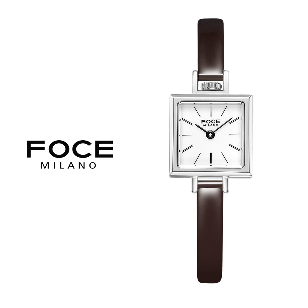 포체 레이디(FOCE LADY) 19.5mm 여성 사각 가죽시계 FM1913L-WH
