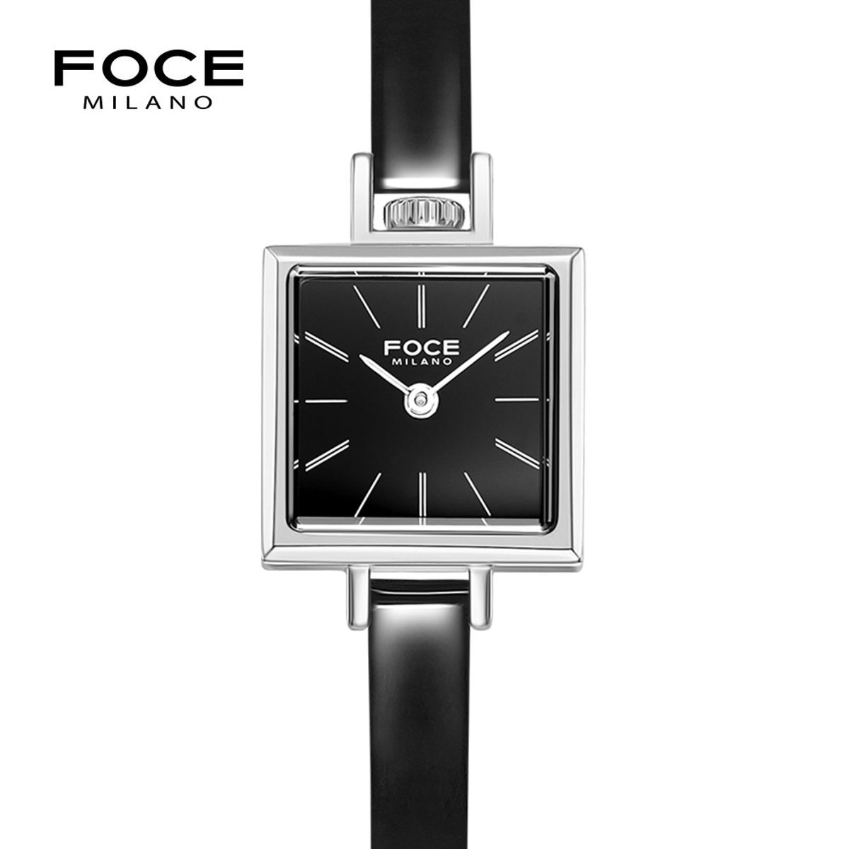포체 레이디(FOCE LADY) 19.5mm 여성 사각 가죽시계 FM1913L-BK