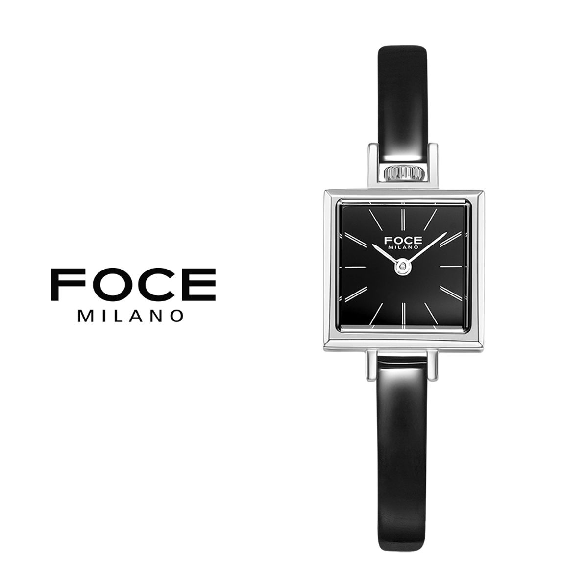 포체 레이디(FOCE LADY) 19.5mm 여성 사각 가죽시계 FM1913L-BK