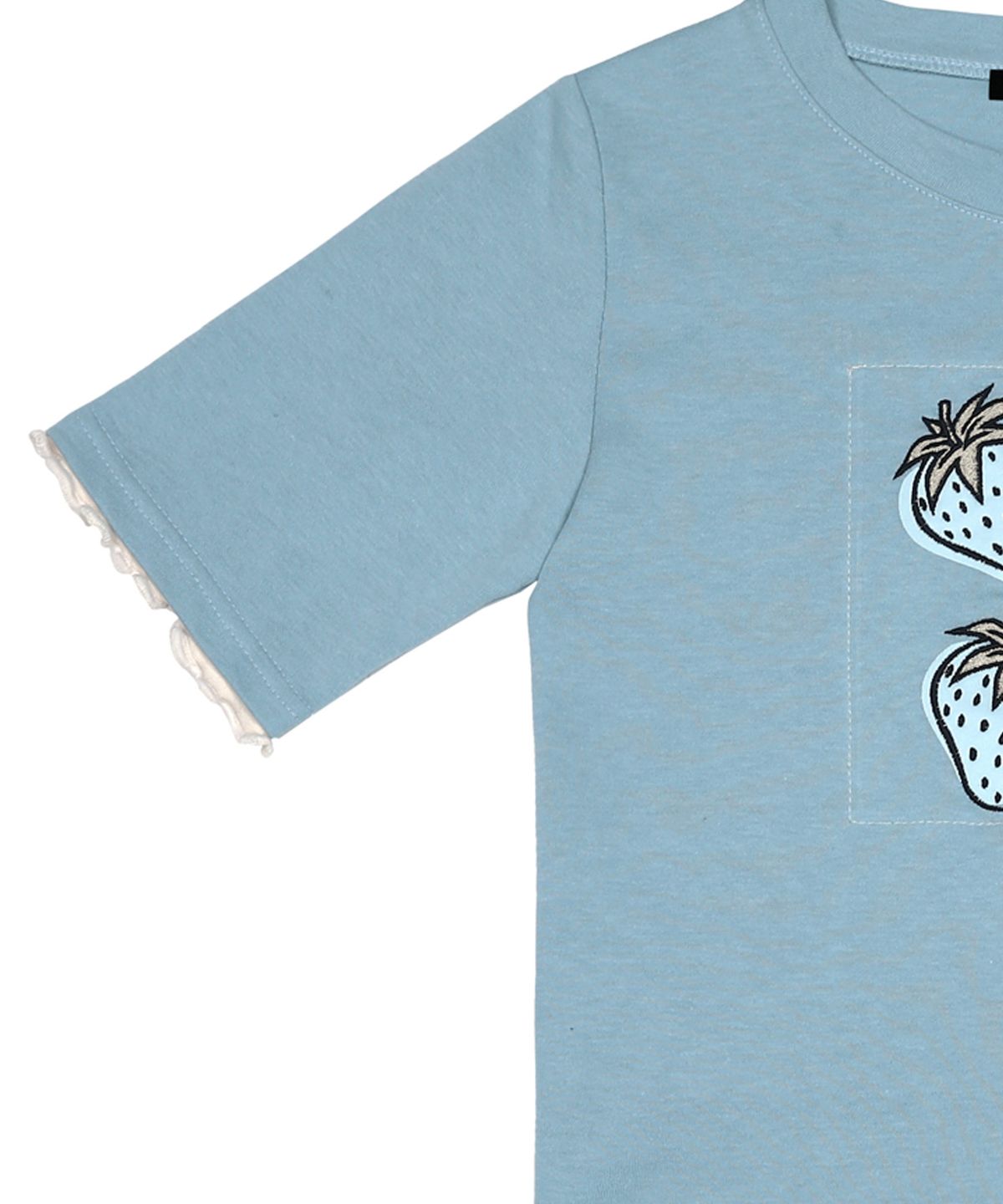 하이스쿨디스코(HIGH SCHOOL DISCO) Strawberry Crop T-shirt_Sky Blue