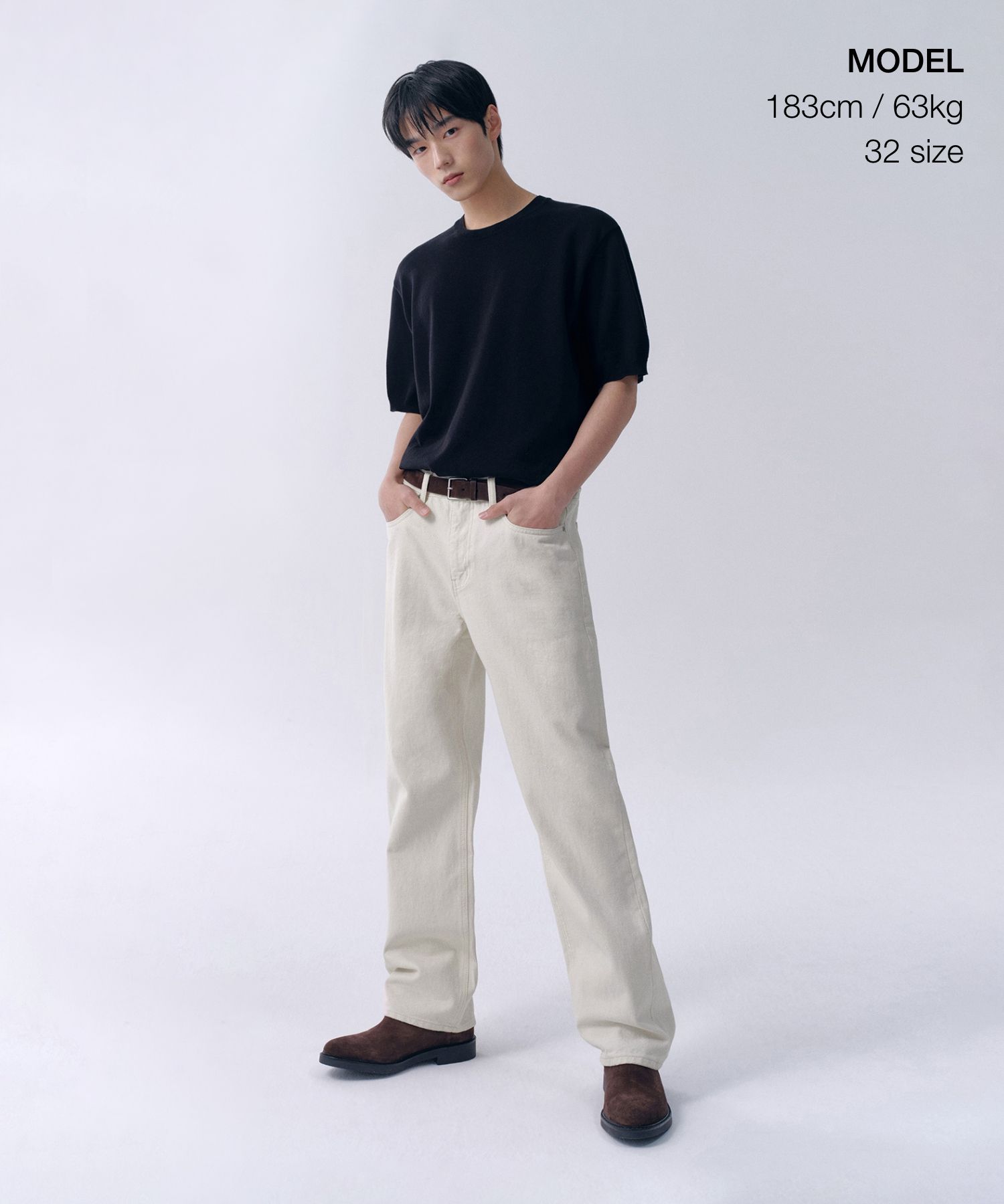MUSINSA公式 | MUSINSA STANDARD REGULAR FIT DENIM PANTS [CREAM]