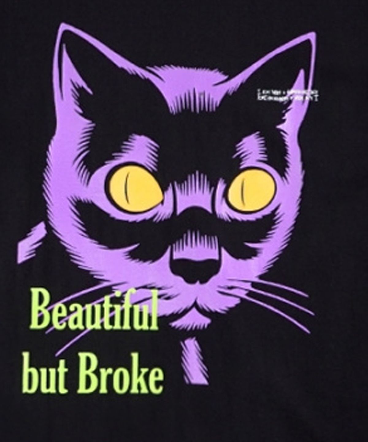 아임낫어휴먼비잉(I AM NOT A HUMAN BEING) The Cat Face Long Sleeve T-Shirt - BLACK