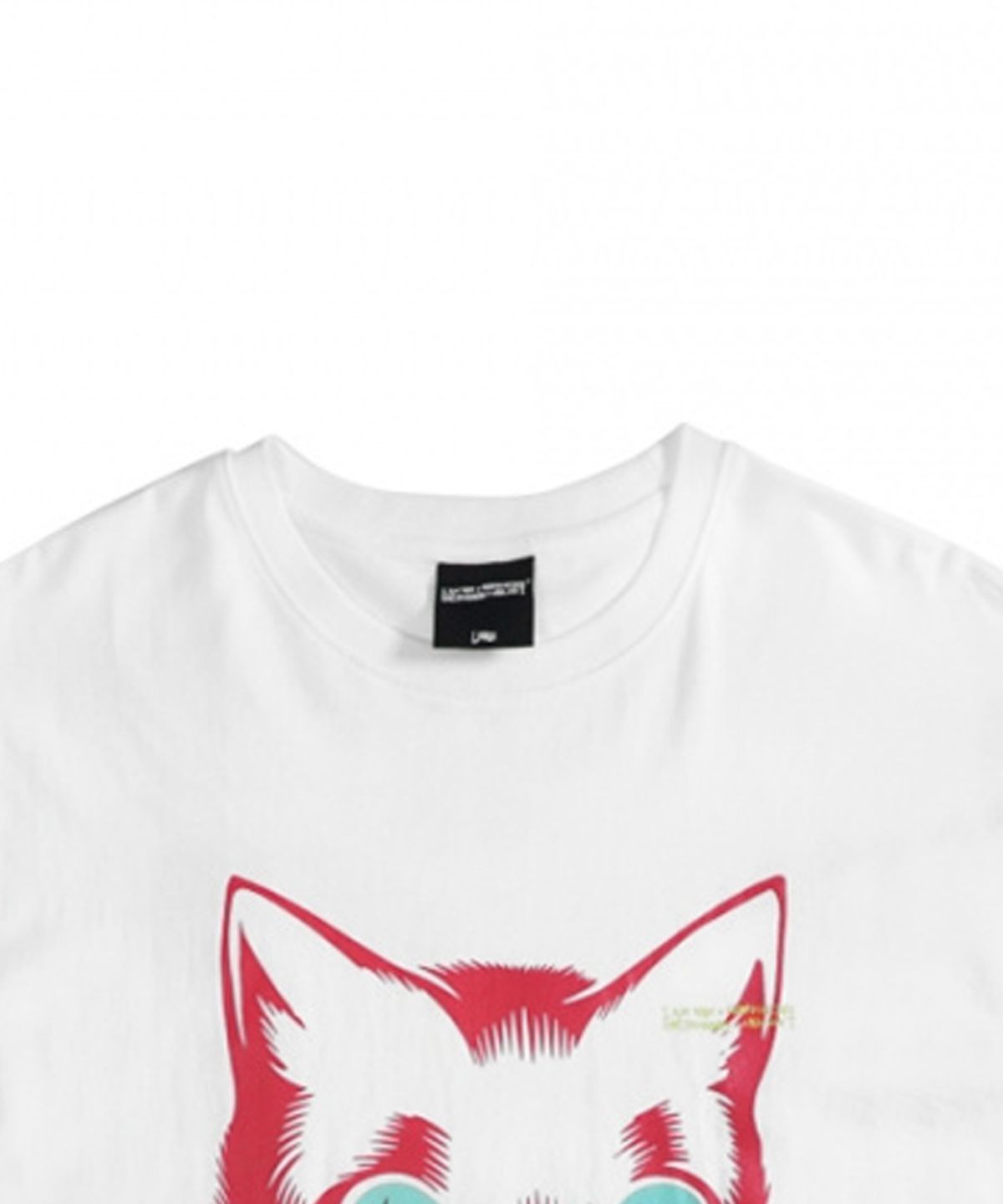 아임낫어휴먼비잉(I AM NOT A HUMAN BEING) The Cat Face Long Sleeve T-Shirt - WHITE