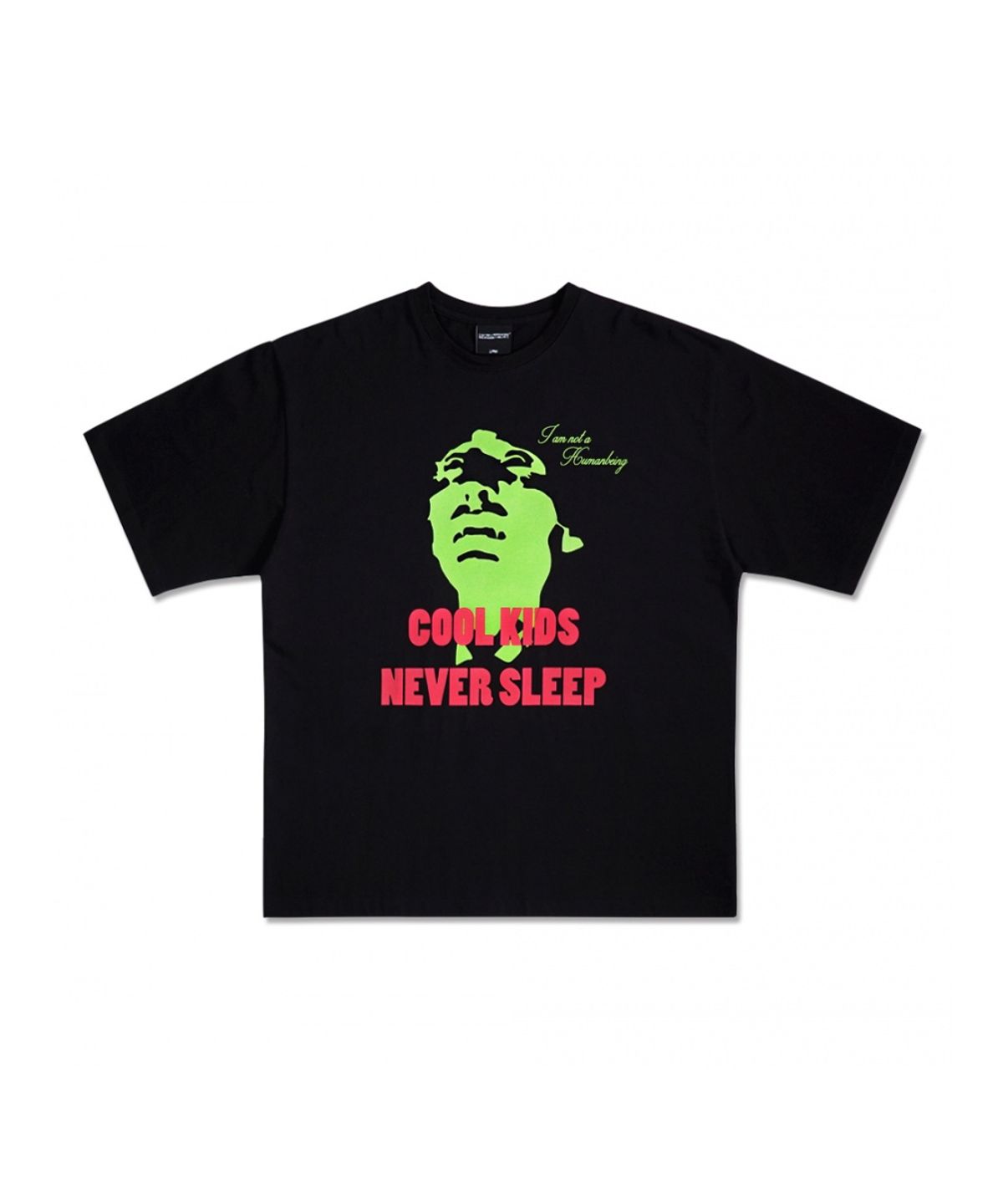 아임낫어휴먼비잉(I AM NOT A HUMAN BEING) The Man Short Sleeve T-Shirt - BLACK