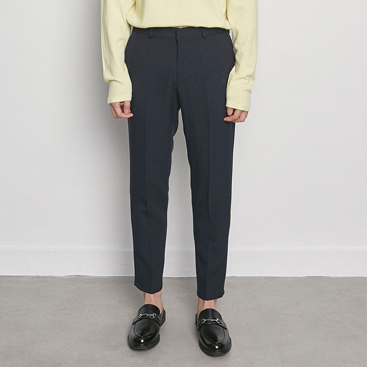 에이본(THE-ABON) M3421 cotton spring slacks black