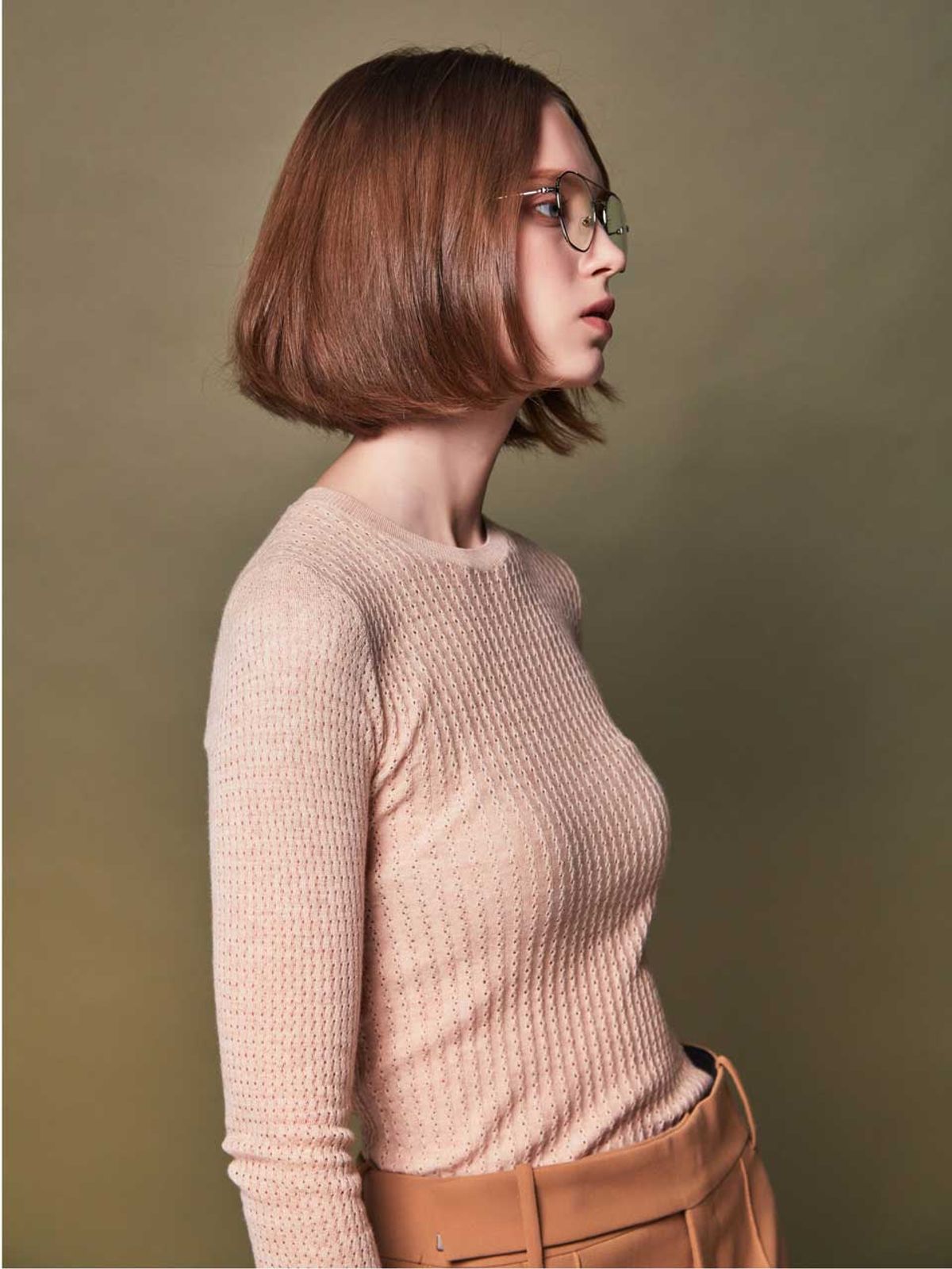 아이홀릭 캐시미어(AYIHOLIC CASHMERE) 긴팔 패턴 라운드 니트 탑