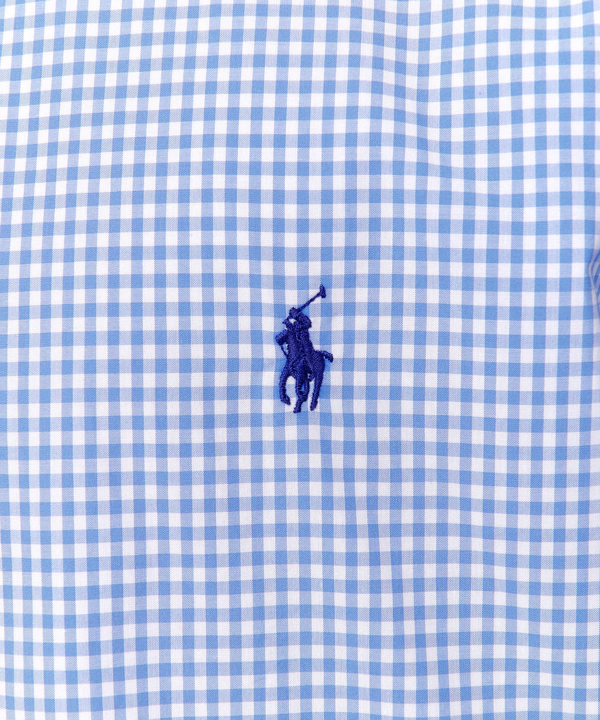 폴로 랄프 로렌(POLO RALPH LAUREN) 슬림 핏 체크 포플린 셔츠 - 블루