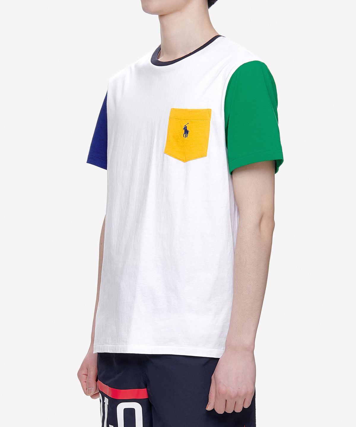 폴로 랄프 로렌(POLO RALPH LAUREN) 커스텀 슬림 핏 포켓 티셔츠-멀티