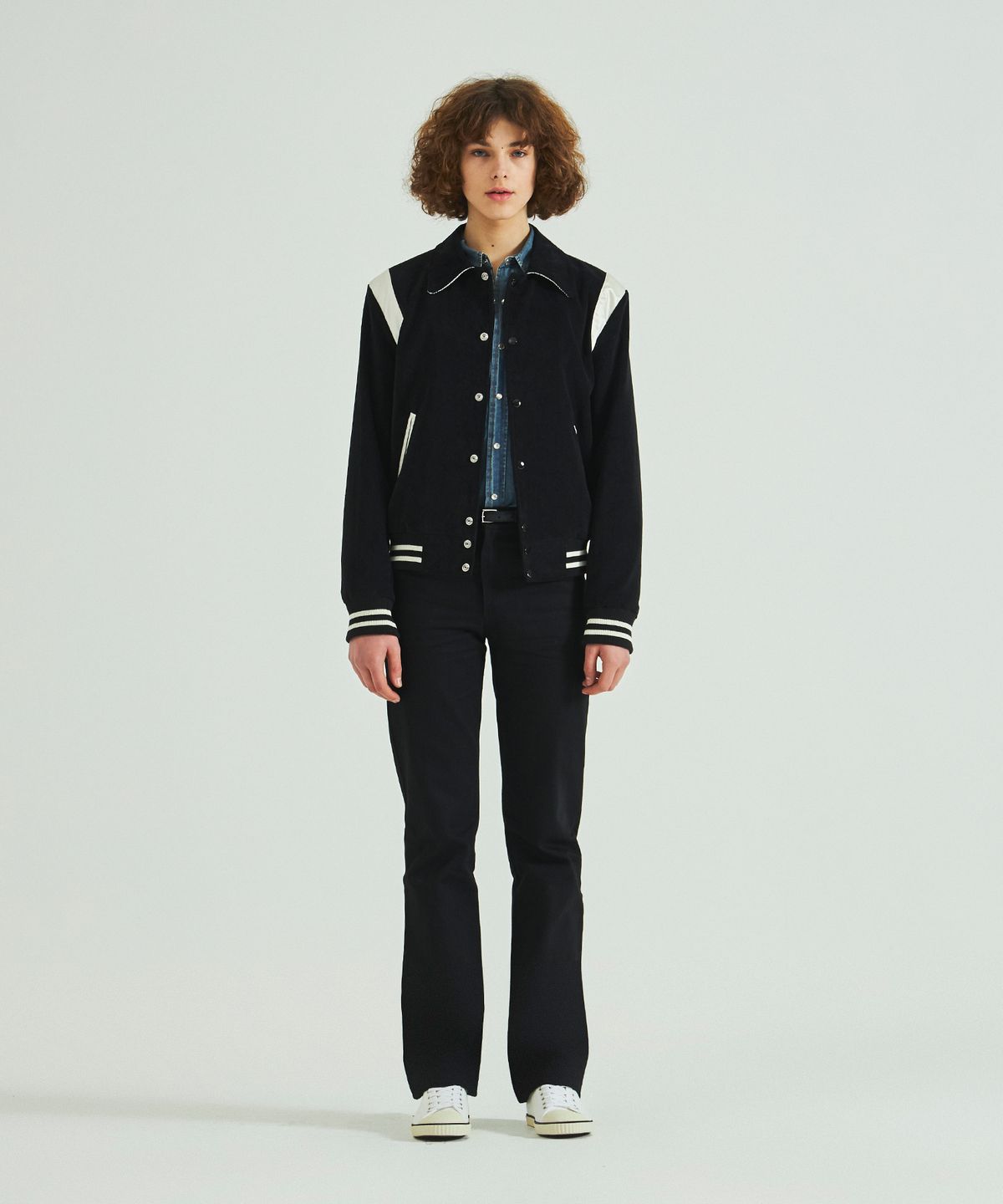 롤링스튜디오(ROLLINGSTUDIOS) CORDUROY VARSITY JACKET BLACK