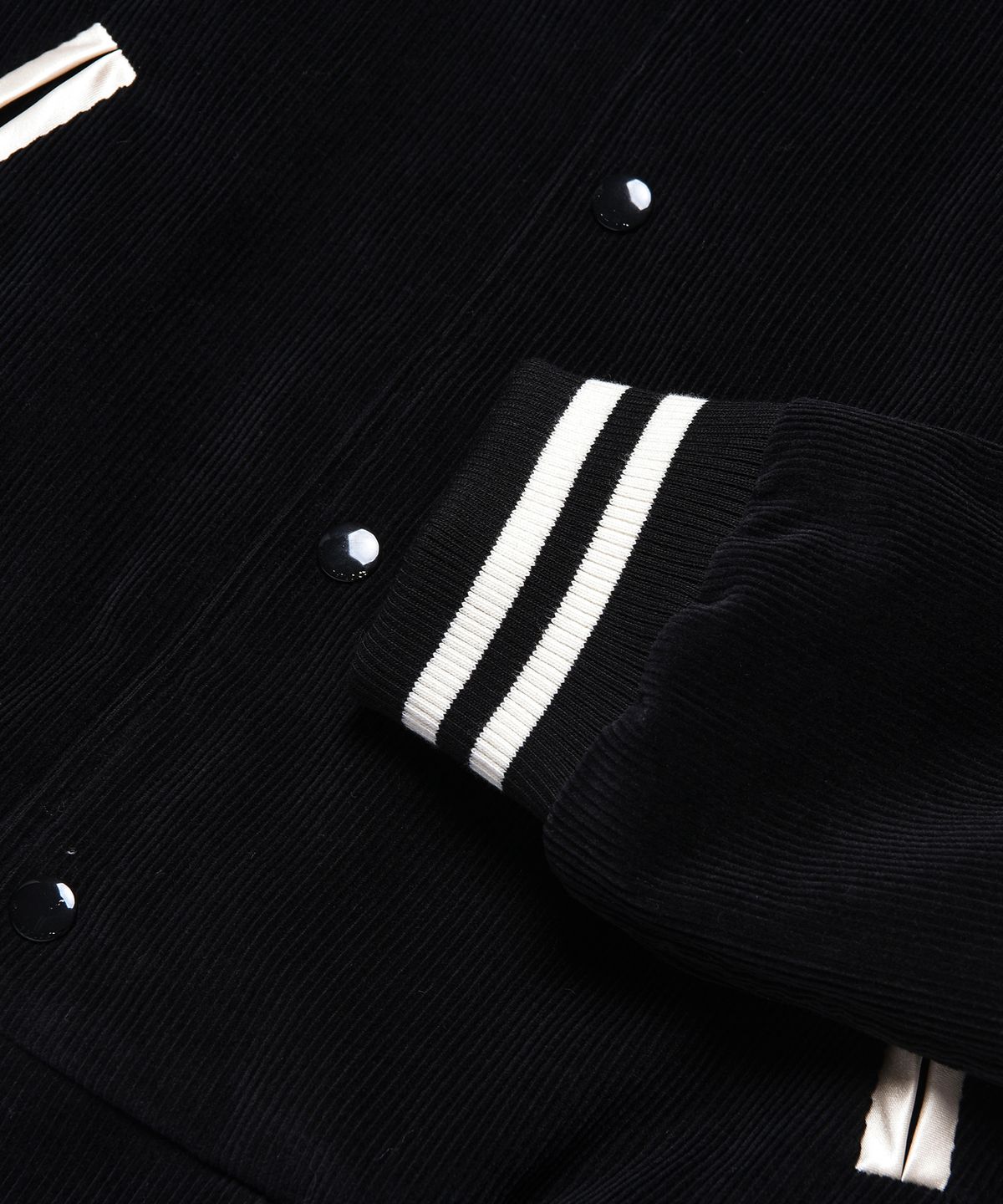 롤링스튜디오(ROLLINGSTUDIOS) CORDUROY VARSITY JACKET BLACK