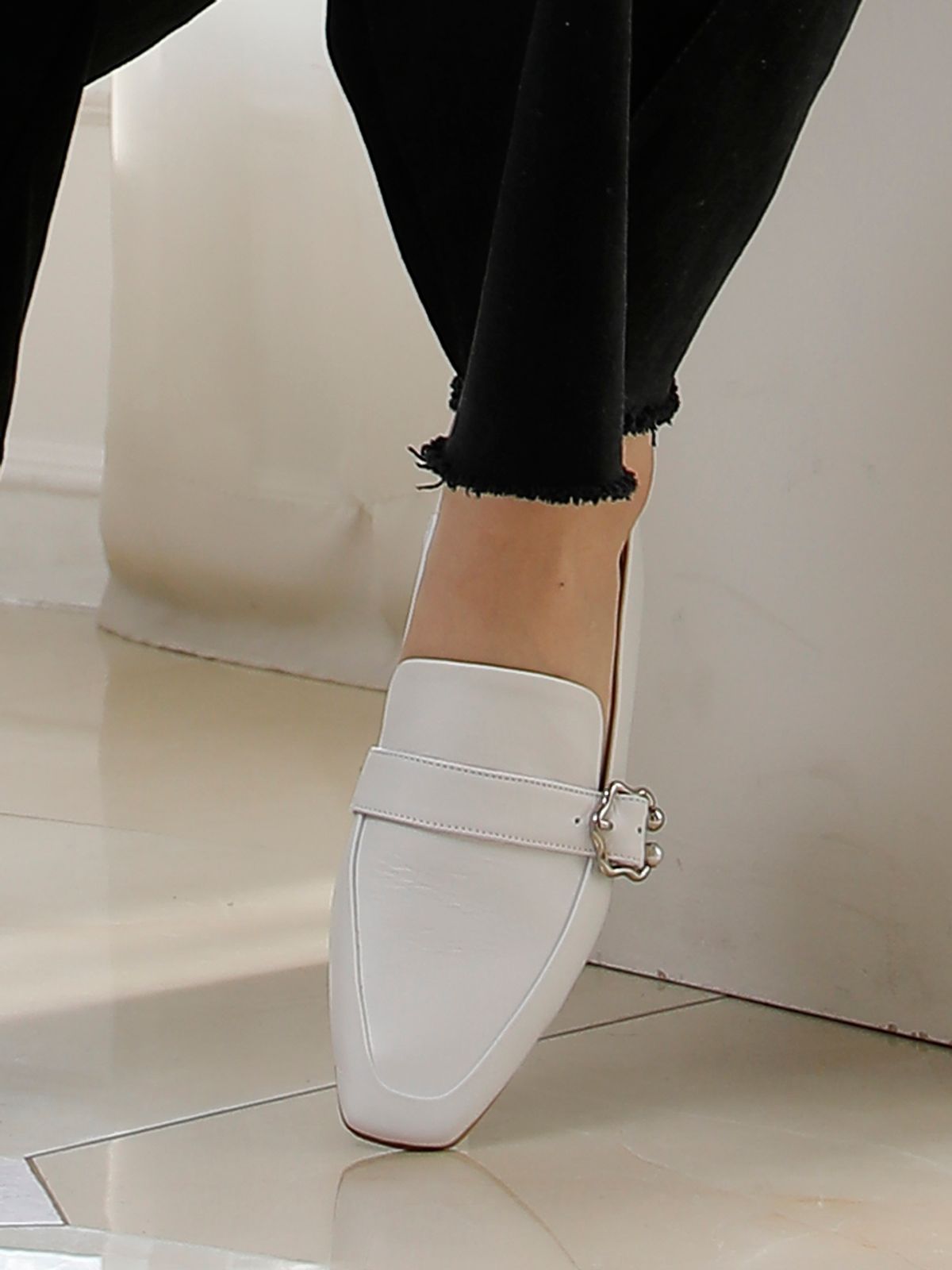 바이언스(BYEUUNS) BKP20206 REO SLINGBACK LOAFER WHITE