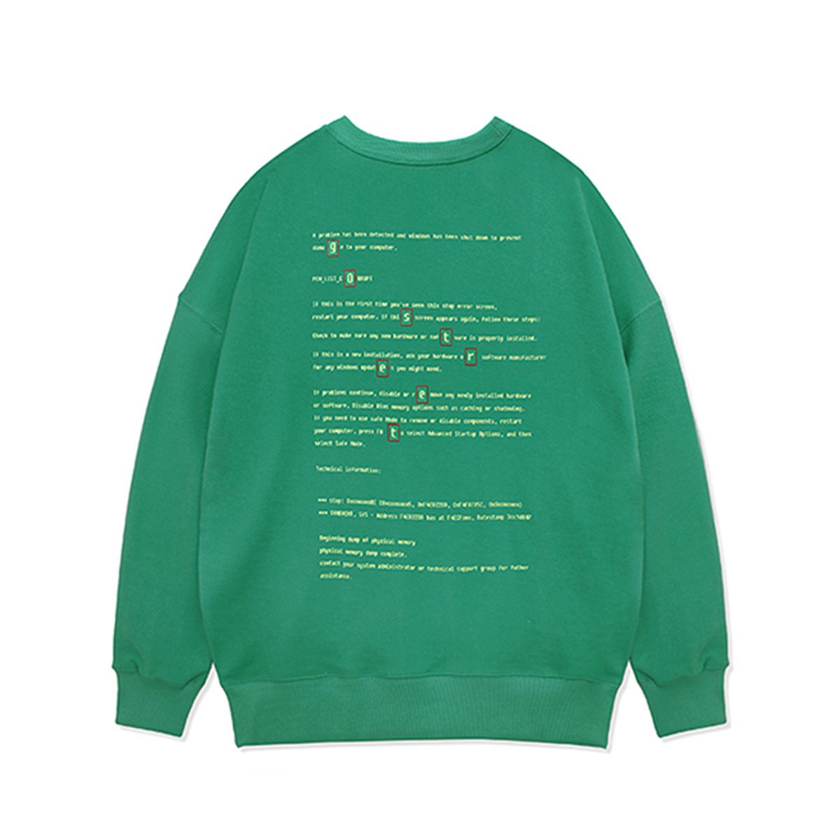 고스트릿(GOSTREET) 피그먼트 나염 맨투맨 T-Green