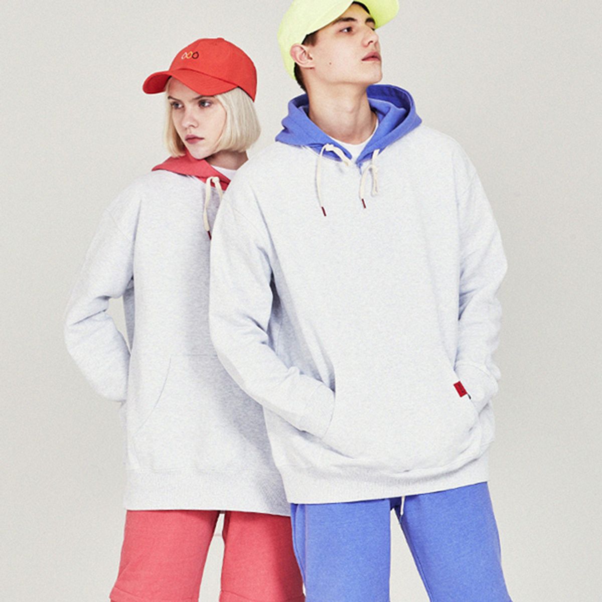 고스트릿(GOSTREET) 탈 부착 후드 T - WHITE/PURPLE