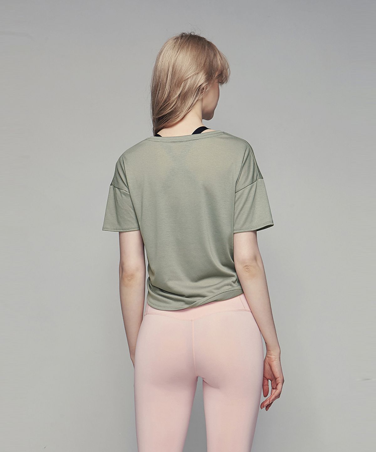 데비웨어(DEVIWEAR) 티셔츠 커버업 앞 묶음티 DEVI-T0033-샌드