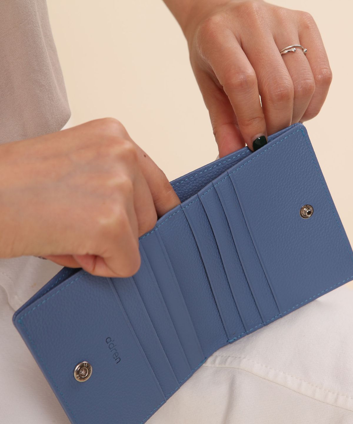 에이드런(A'DREN) [할머니상어 아기코끼리] wallet  half _ ocean blue