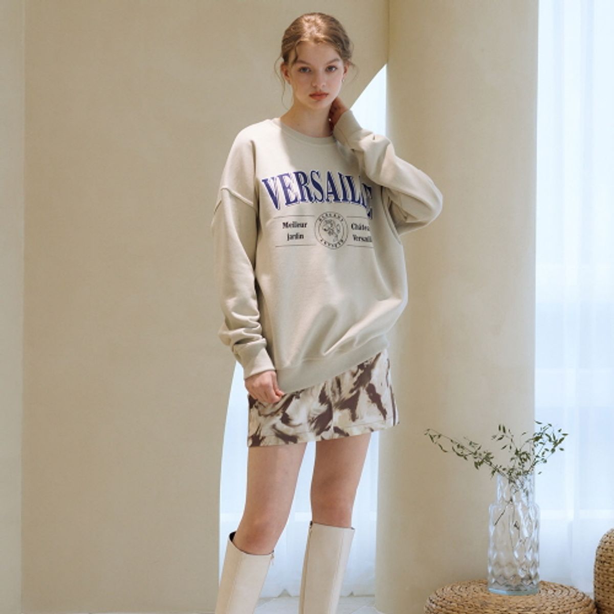 라티젠(LARTIGENT) LTG2 STITCH SKIRT(BROWN)