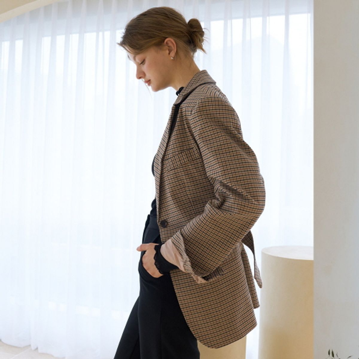 라티젠(LARTIGENT) LTG2 CHECK JACKET(BROWN)