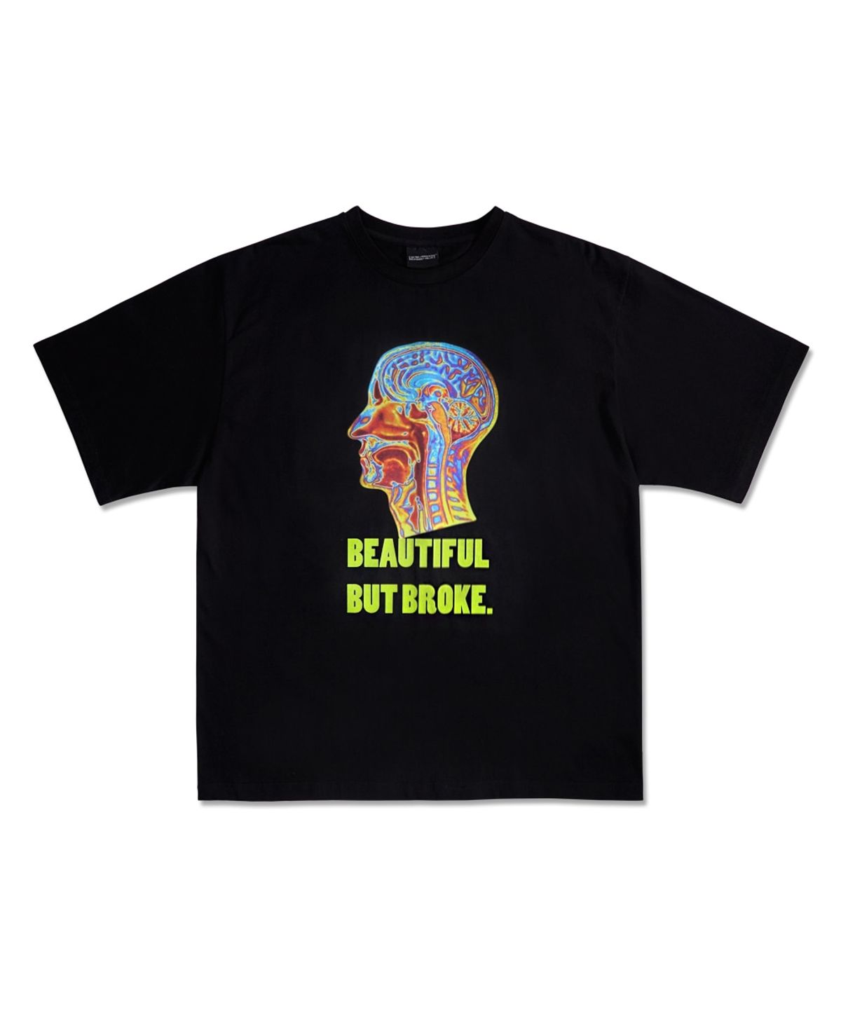 아임낫어휴먼비잉(I AM NOT A HUMAN BEING) Psychedelic Brain Short Sleeve T-Shirt - BLACK