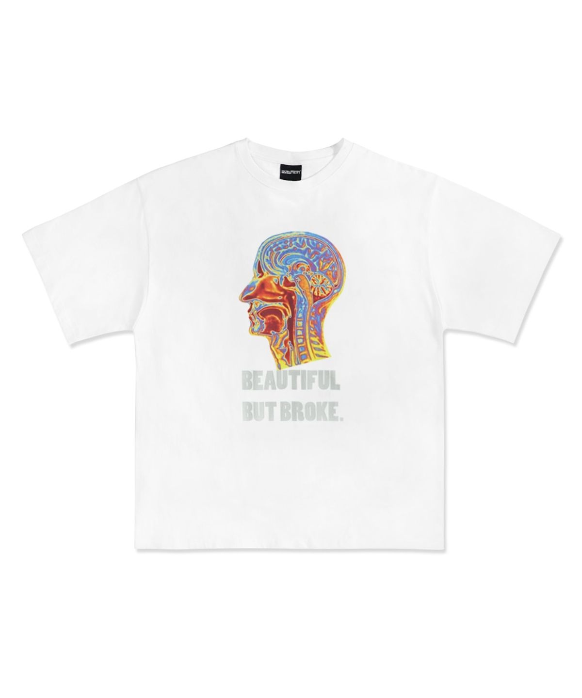 아임낫어휴먼비잉(I AM NOT A HUMAN BEING) Psychedelic Brain Short Sleeve T-Shirt - WHITE