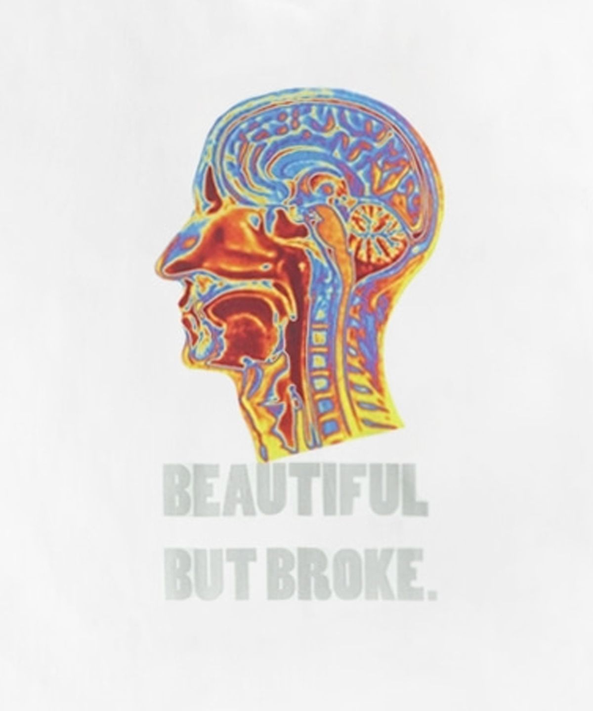 아임낫어휴먼비잉(I AM NOT A HUMAN BEING) Psychedelic Brain Short Sleeve T-Shirt - WHITE