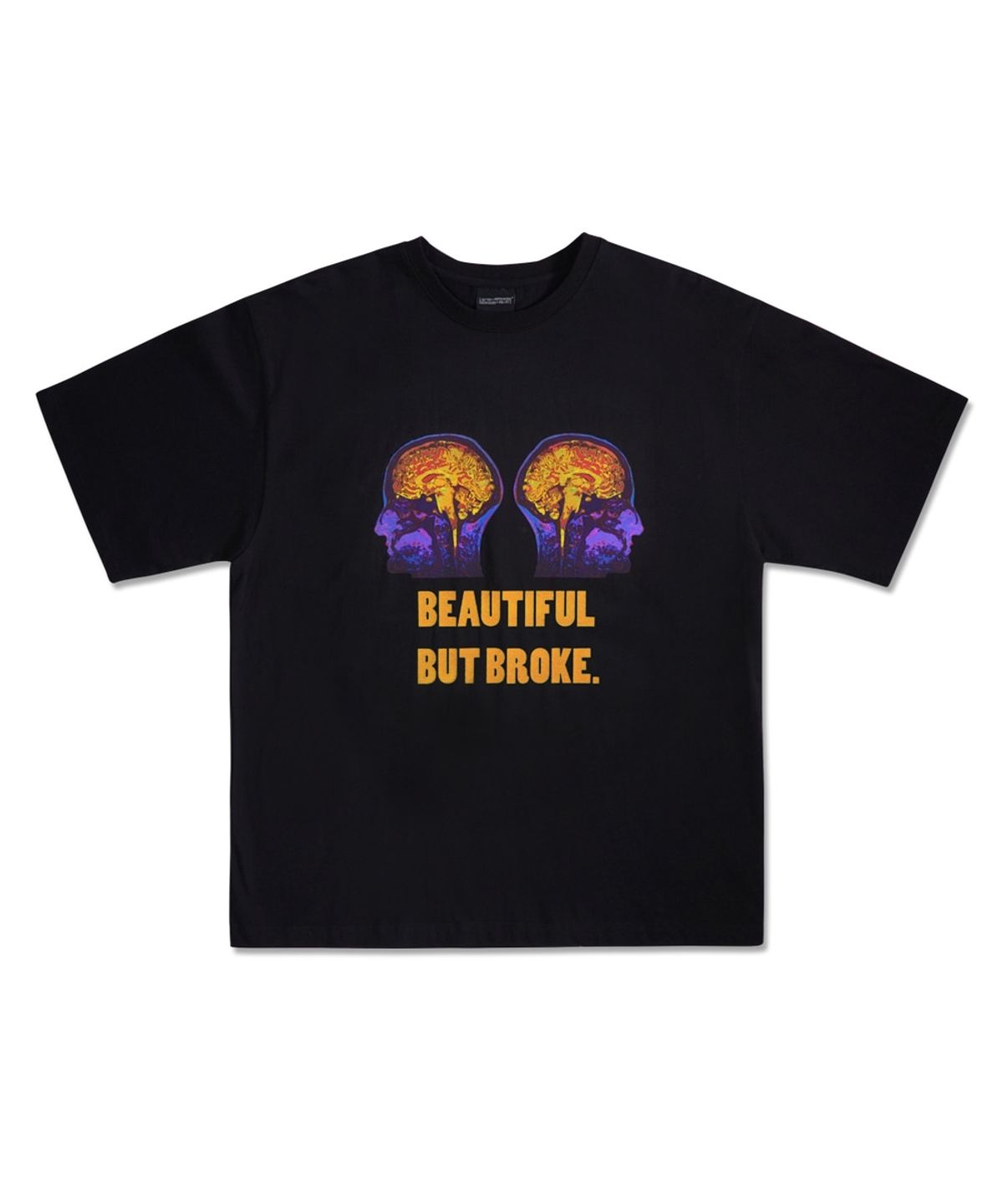 아임낫어휴먼비잉(I AM NOT A HUMAN BEING) Double Brain Short Sleeve T-Shirt - BLACK