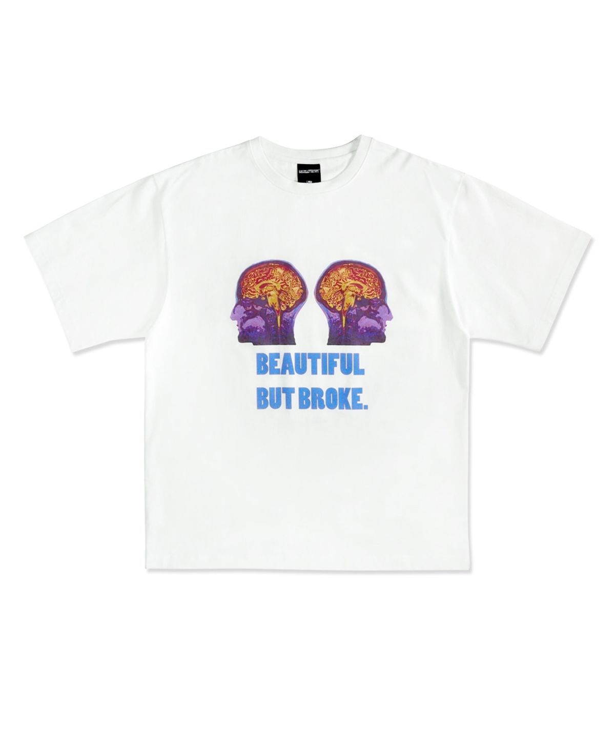 아임낫어휴먼비잉(I AM NOT A HUMAN BEING) Double Brain Short Sleeve T-Shirt - WHITE