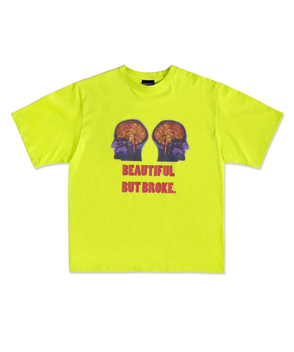아임낫어휴먼비잉(I AM NOT A HUMAN BEING) Double Brain Short Sleeve T-Shirt - NEON