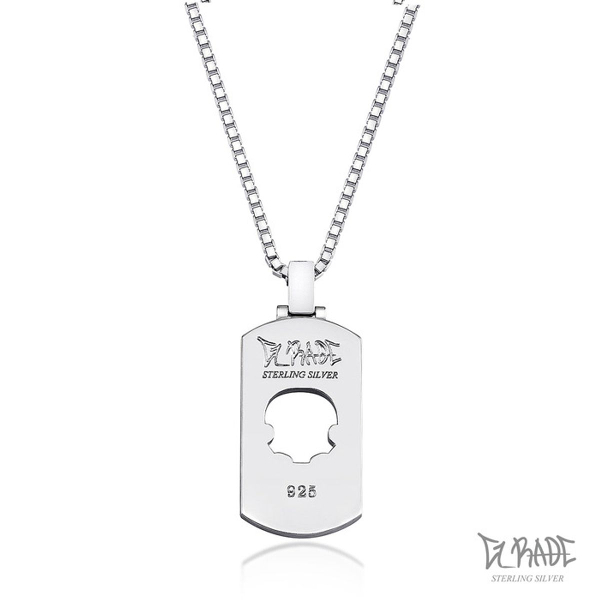 지레이드(G_RADE) Gem Rectangle Opening Logo Necklace