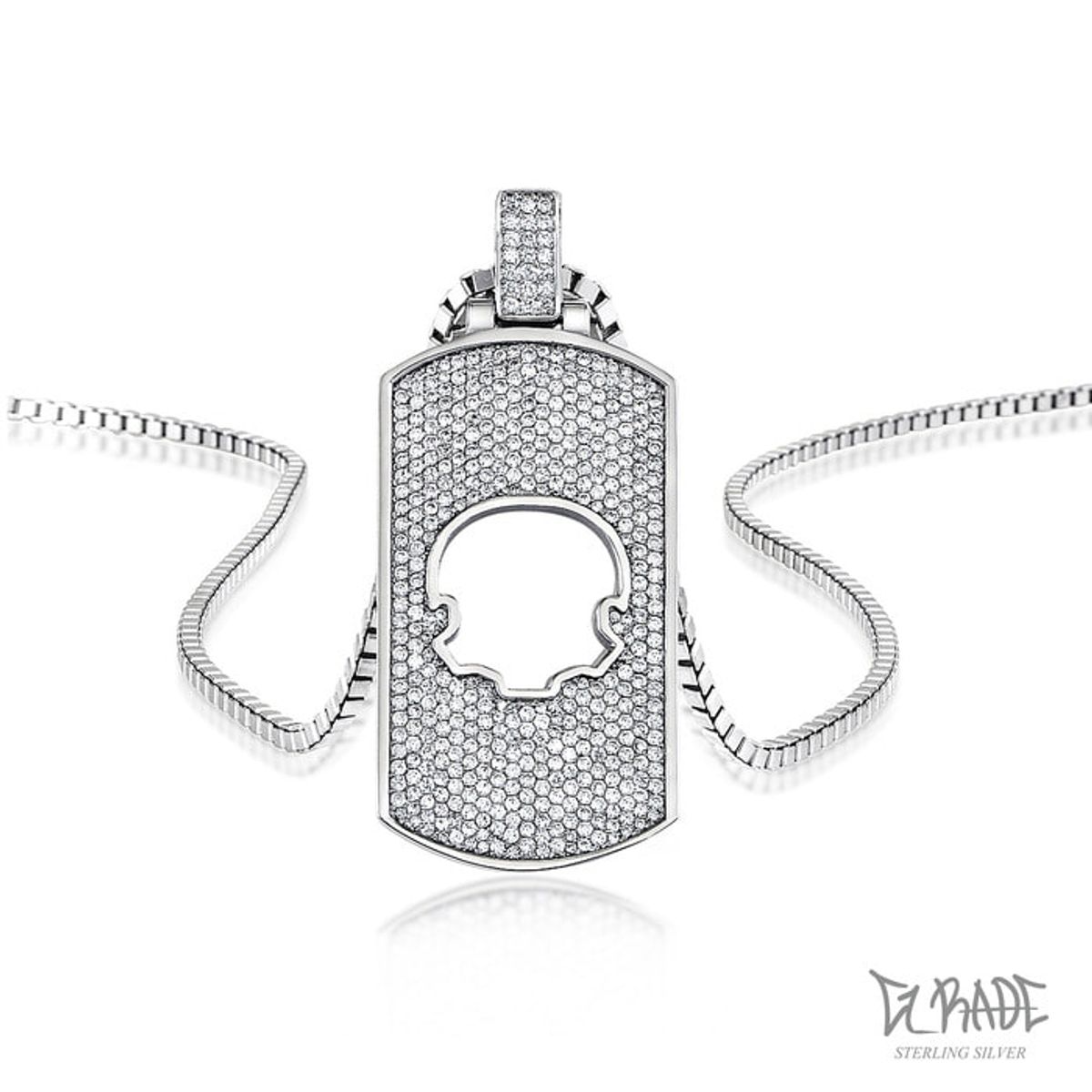 지레이드(G_RADE) Gem Rectangle Opening Logo Necklace