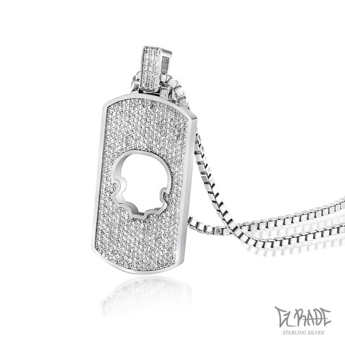 지레이드(G_RADE) Gem Rectangle Opening Logo Necklace