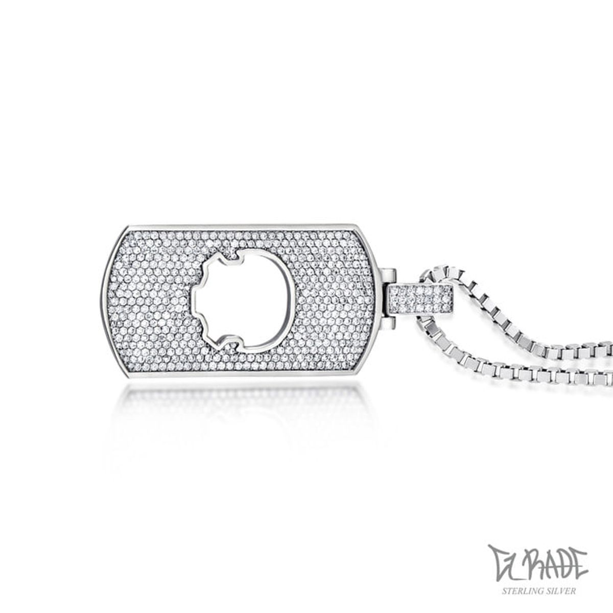 지레이드(G_RADE) Gem Rectangle Opening Logo Necklace