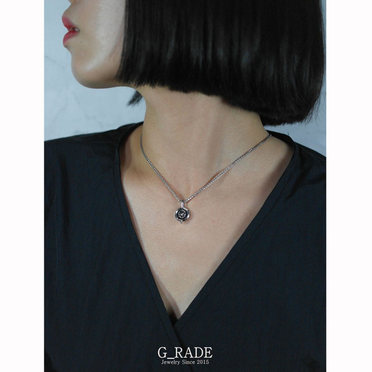 지레이드(G_RADE) Basic Circle Logo Necklace2(S Size)
