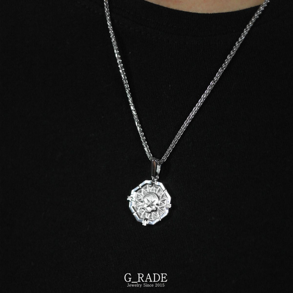 지레이드(G_RADE) Compass Bottom Necklace(M Size)