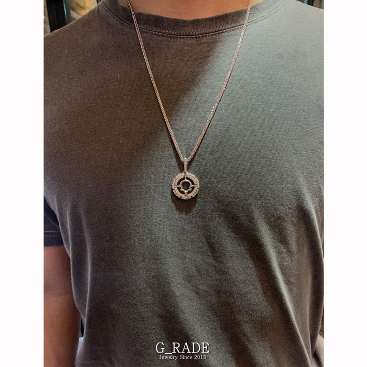 지레이드(G_RADE) 2lines Shiny Circle Necklace (L Size)