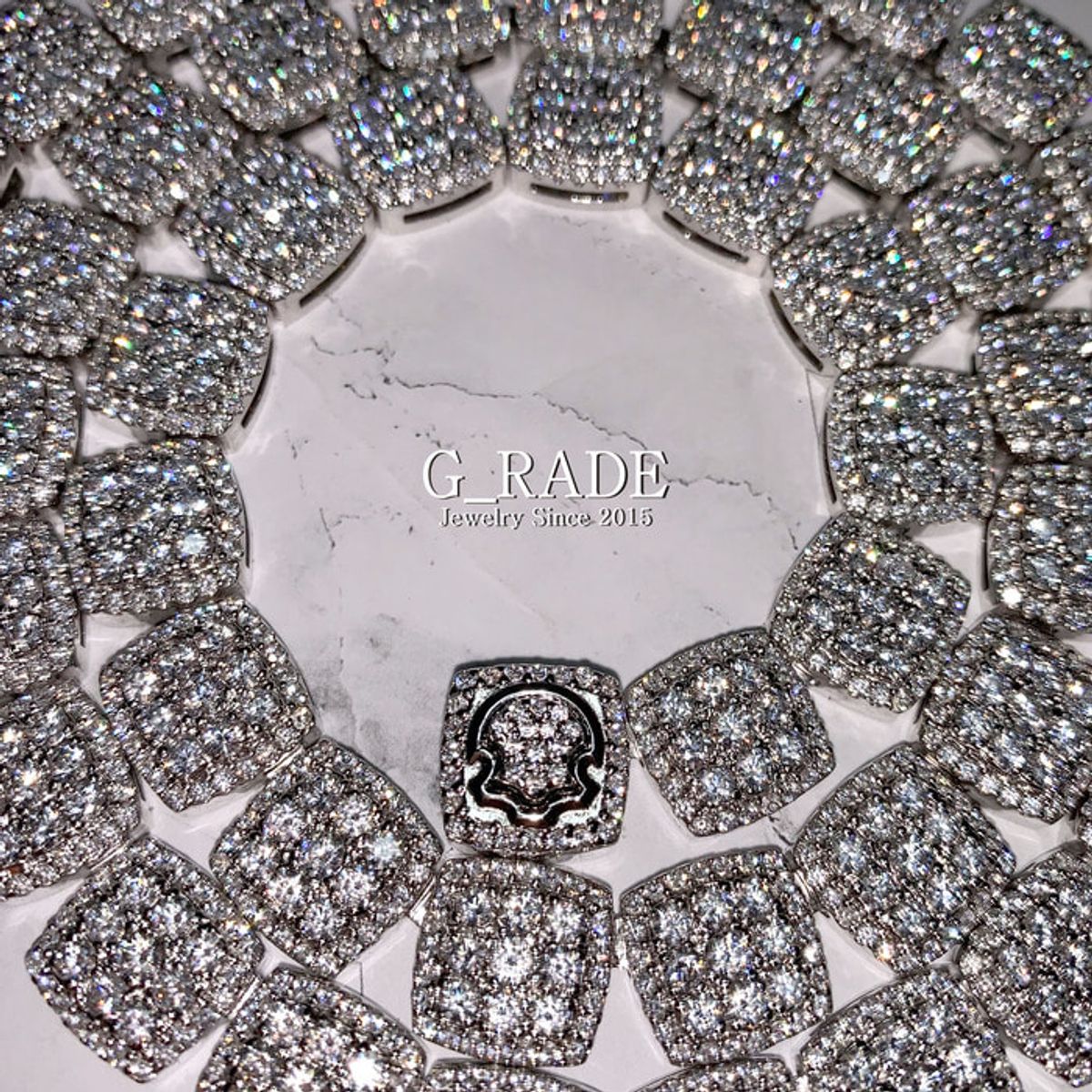지레이드(G_RADE) Slim Square Tennis Chain Necklace