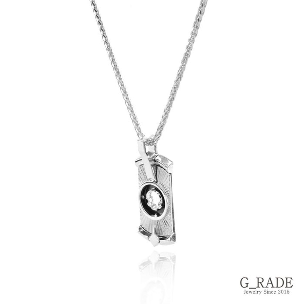 지레이드(G_RADE) Rectangular Pattern Necklace