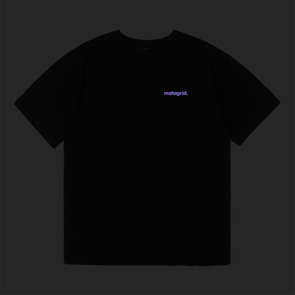 MUSINSA | MAHAGRID RAINBOW REFLECTIVE LOGO TEE BLACK