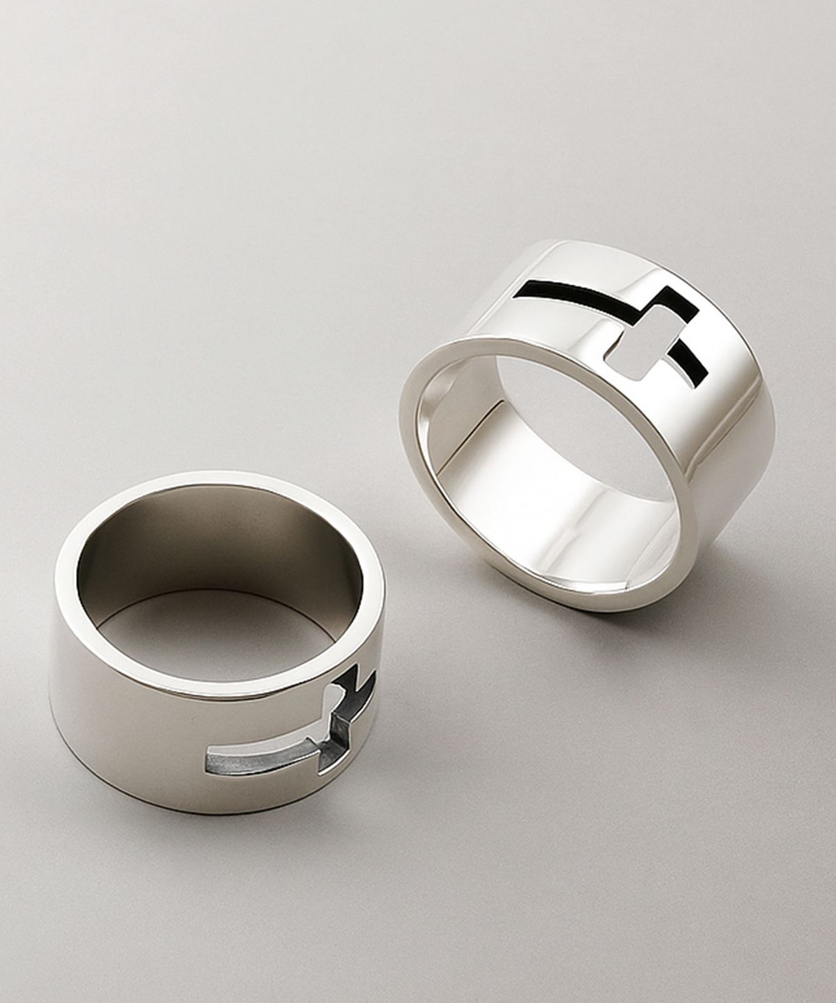 쇼브오프(SHOVEOFF) SVR-625 실버92.5 와이드 볼드 커팅라인 실버 반지
