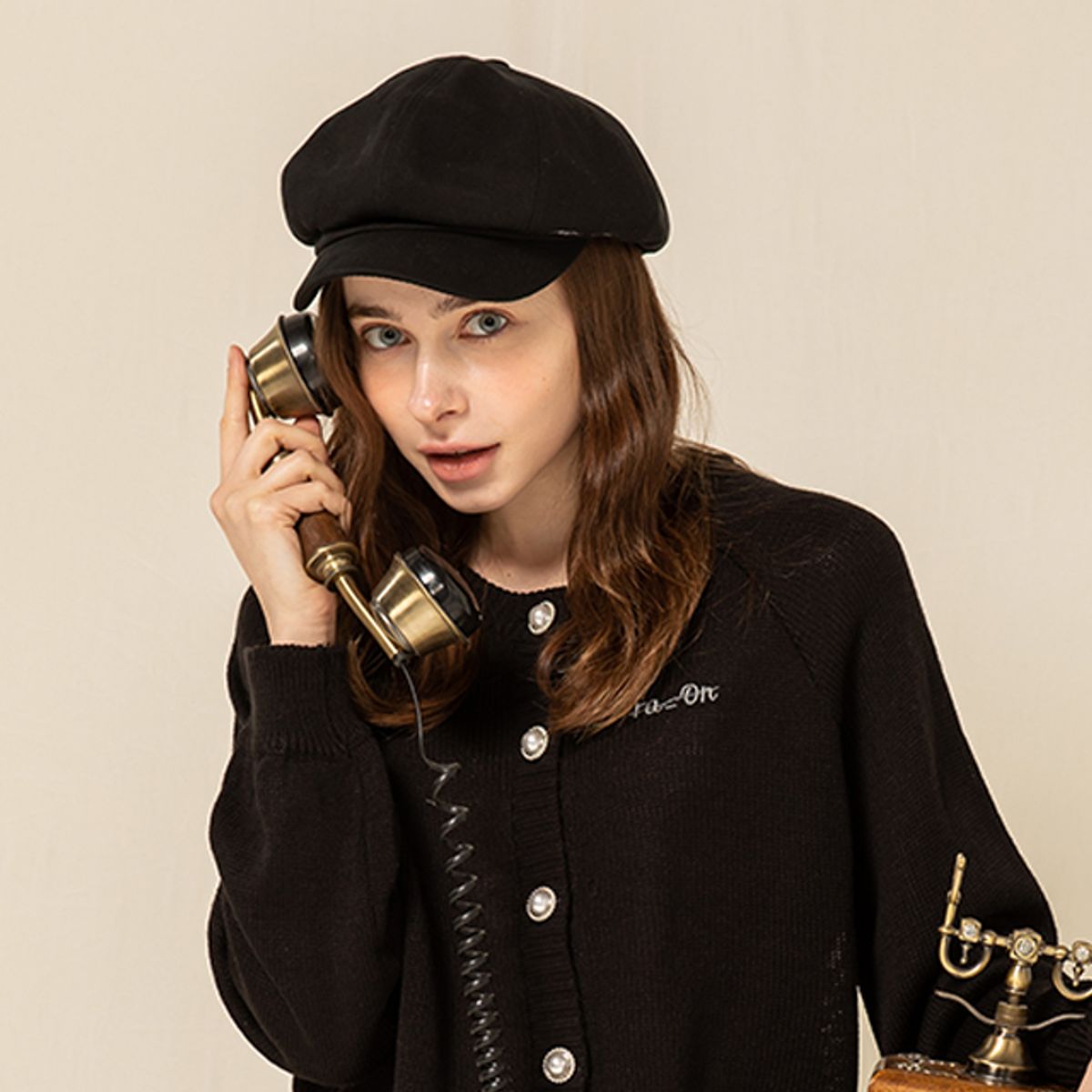 라온(RA_ON) Cotton Newsboy Cap