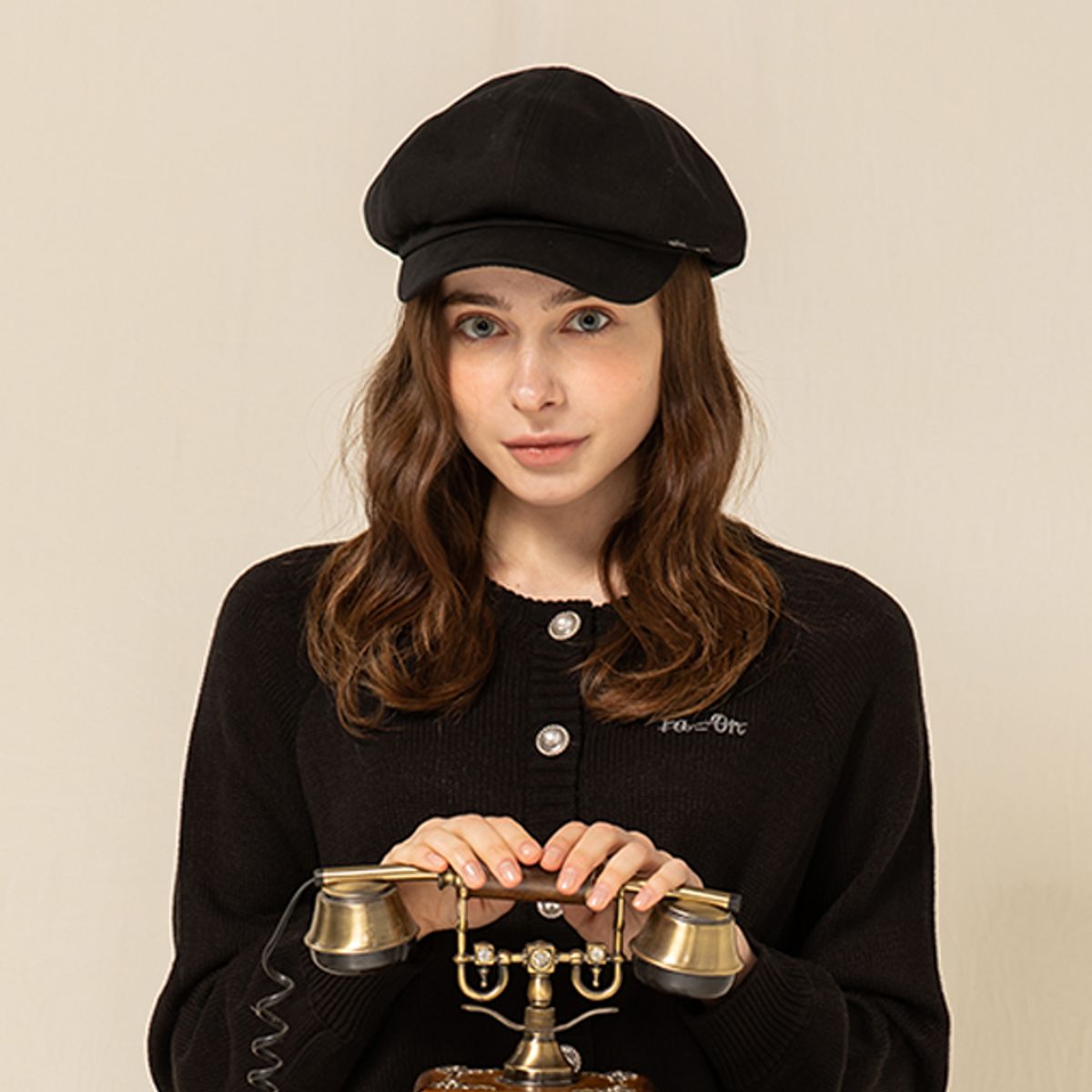 라온(RA_ON) Cotton Newsboy Cap