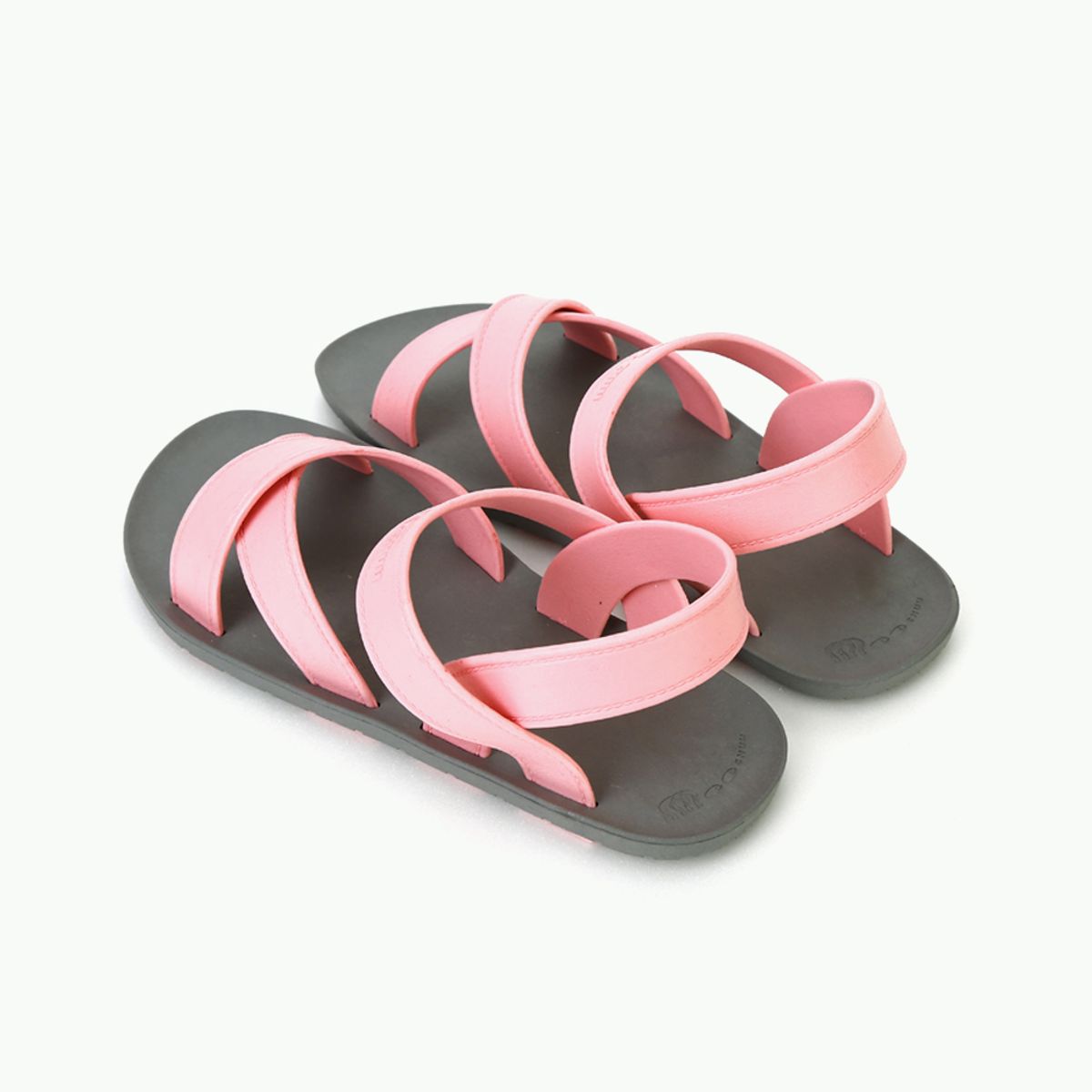 무츄(MOOCHUU) MC06 Cross Sandal Gray-Light pink