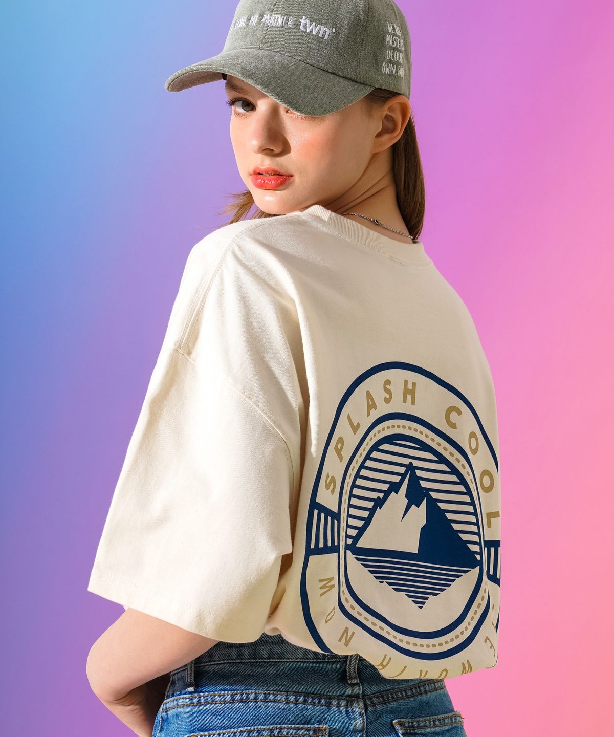 티떠블유엔(TWN) 아이스버그 반팔 아이보리 STST3279