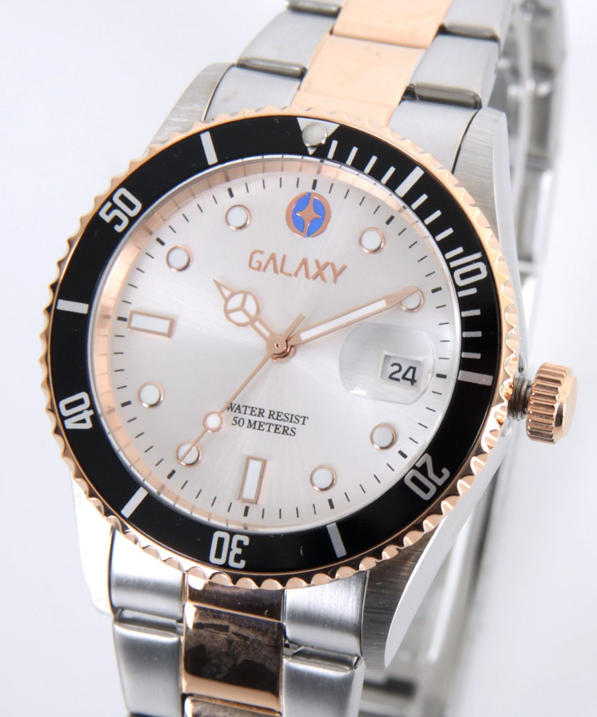 갤럭시(GALAXY) 5기압 남성 메탈손목시계 QT7013CD