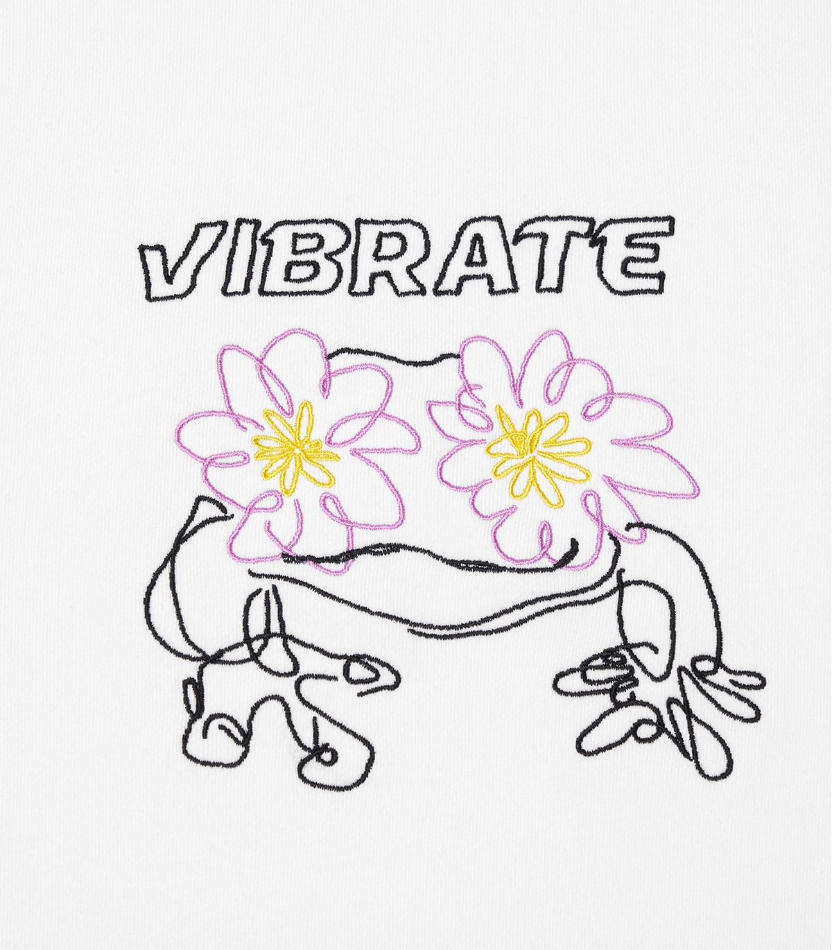 바이브레이트(VIBRATE) POP-EYES FROG LOGO SWEATSHIRTS (WHITE)