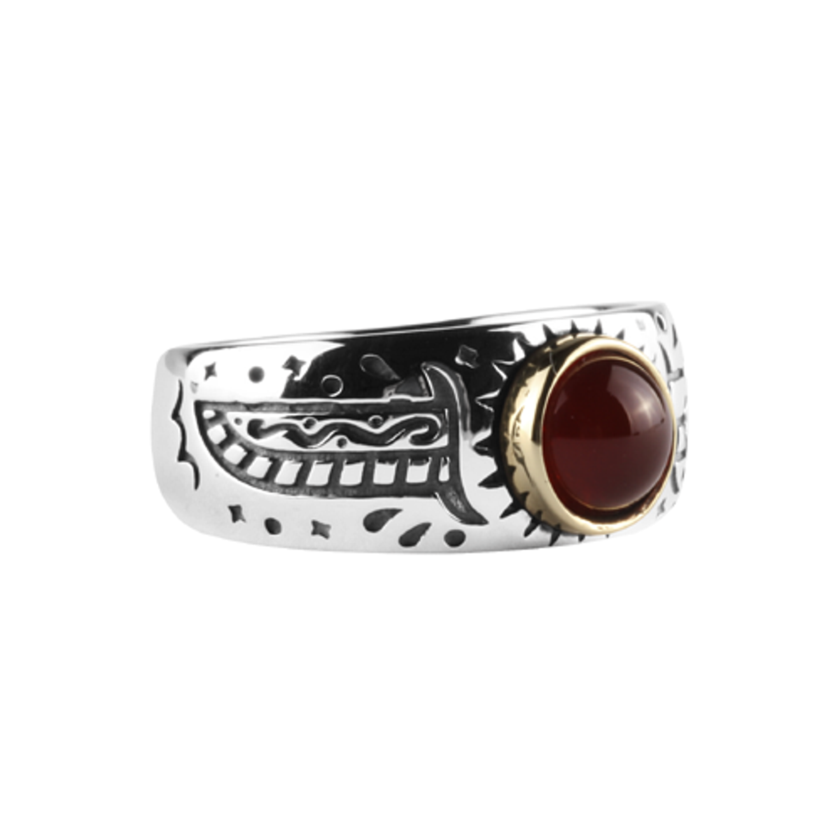 어나니머스아티즌(ANONYMOUS ARTISAN) Oldschool Dagger Stone Ring -Red