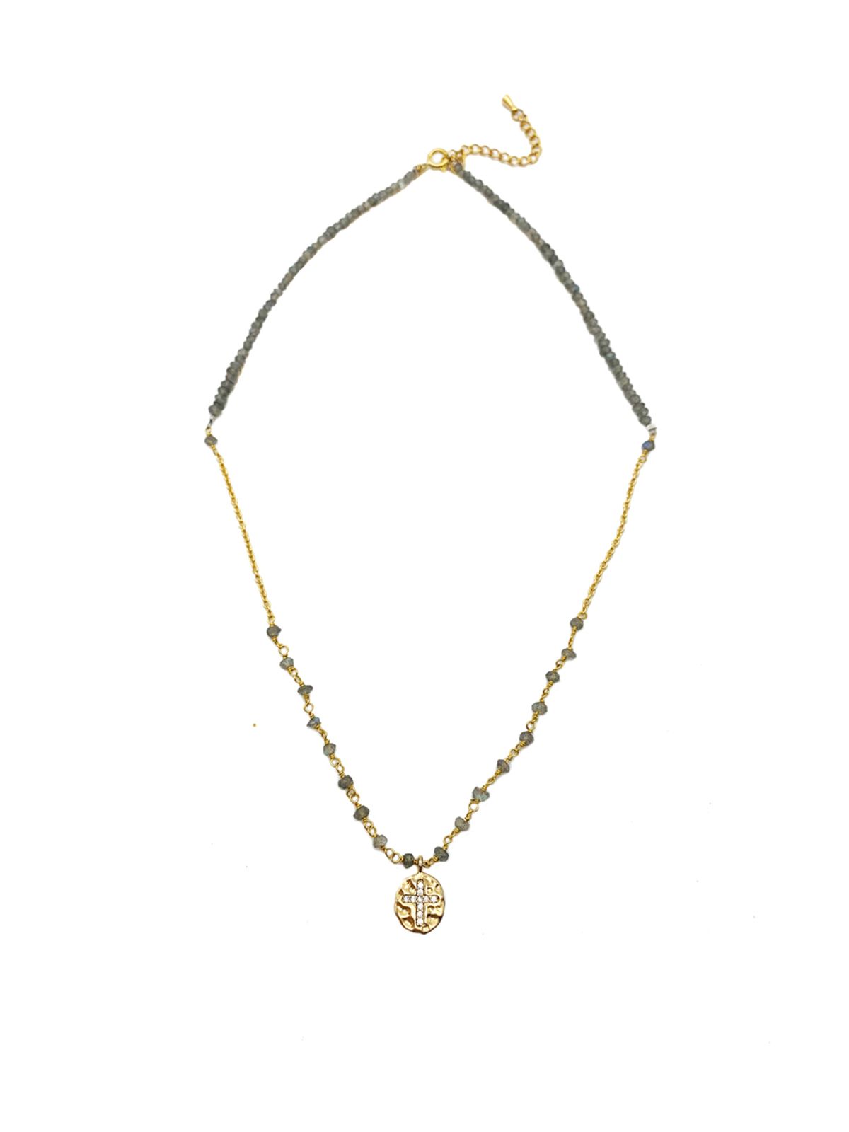 오키디루포(OCCHI DI LUPO) Miche cross labradorite necklace